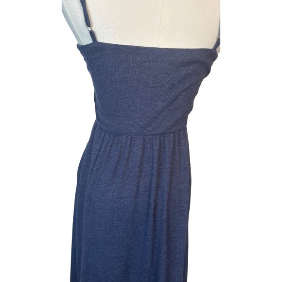 Chasor XS Navy Blue Sleeveless Midi Dress Adjustable Spaghetti Straps - Picture 11 of 16